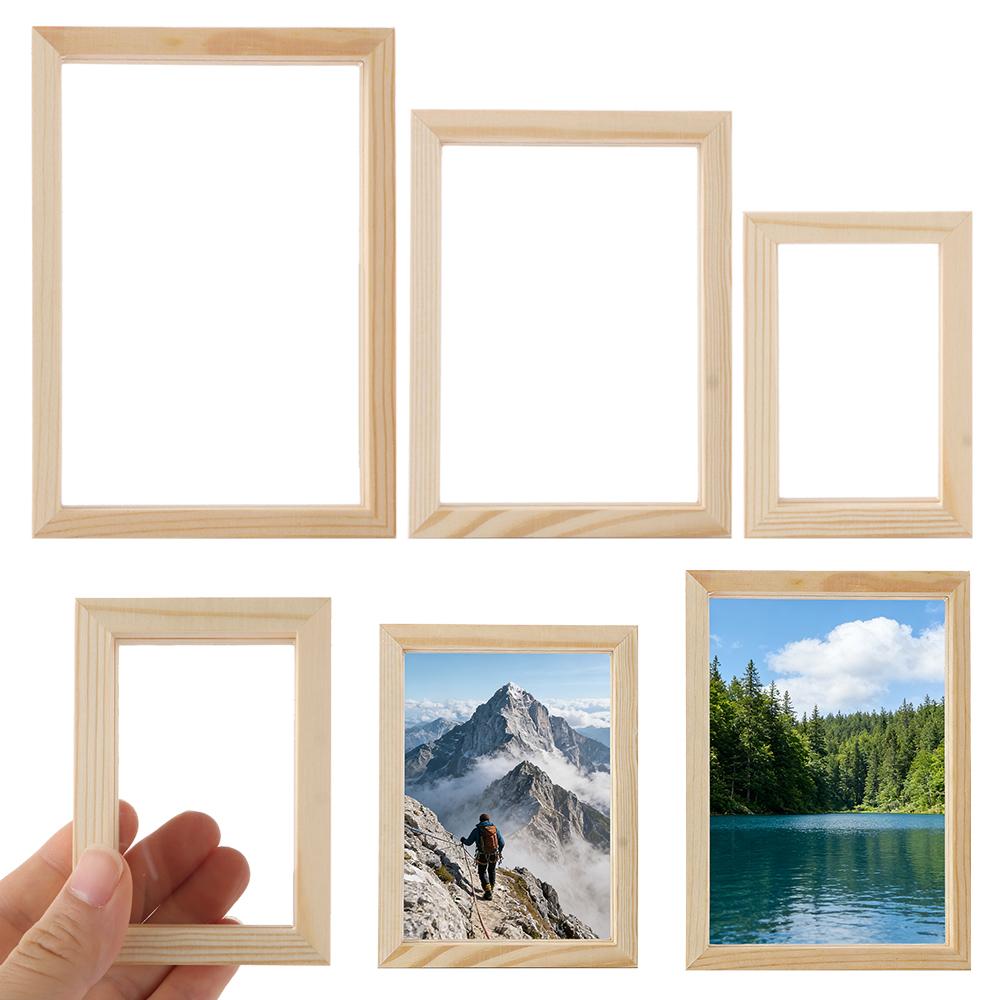 Mini Art Wedding Decor Wooden Vintage Photo Frame Picture Holder