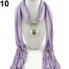 Women Fashion Soft Bead Tassels Scarf with Love Heart Charm Pendant Accessory