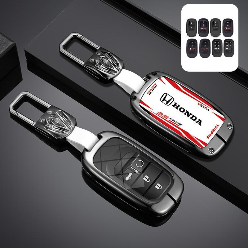 CLVRX1 Racing Style Car Remote Key Case Cover Keychain for Honda 2022 2023 2024 Accord Civic HR-V CR-V Pilot Sport SI EX EX-L Touring
