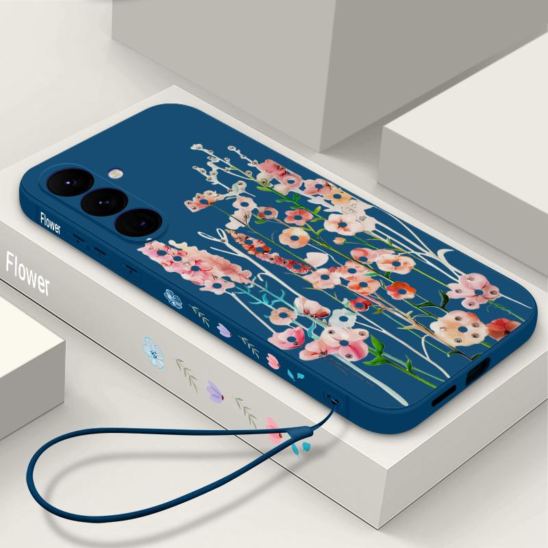 Мультяшный чехол 'Счастливый цветок' для Samsung S26 S25 Ultra S24 S23 S22 Plus S21 FE A15 A16 A17 A35 A36 A54 A55 A56 5G Мягкий силиконовый чехол