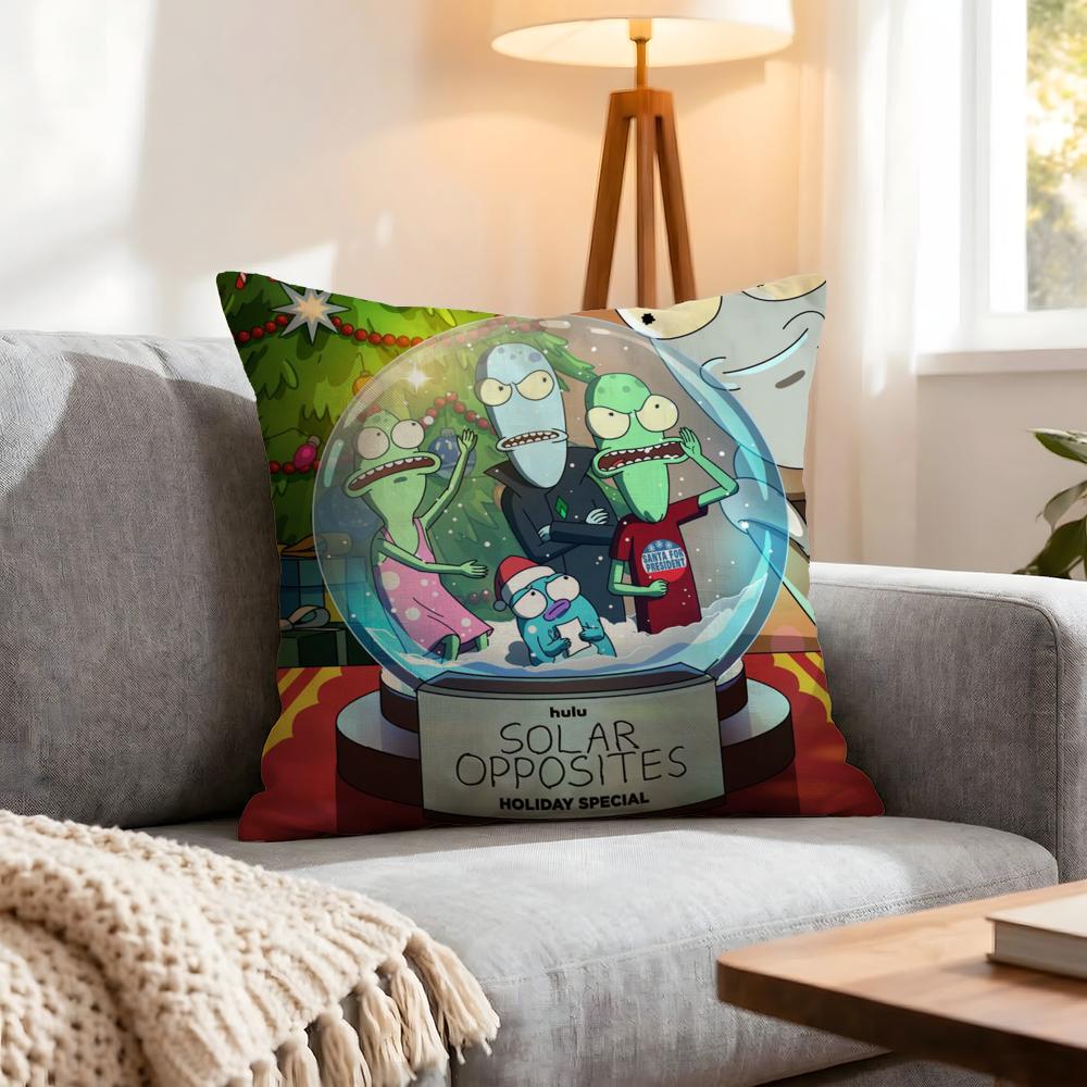 Cartoon Solar Opposites Cushion Cover 1Pcs Decorative Covers Soft Cushion Case For Sofa Couch Decor 40X40 45X45 Pillowcases