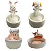 Cat/Dog/Rabbit/Fox Aromatherapy Holder Warming Paws Scented Light Holder Cute Candlestick Lamp Holder Cartoon for Home Decor