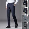 Men's Elastic Suit Pants Thin Straight Leg Trousers Wrinkle Resistant Non-Iron Business Trousers for Office Formal Wear Date