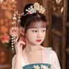 New Chinese Style Hanfu Hair Crown Golden Long Tassel Hairpin Bride Coronet  Hanfu Cosplay