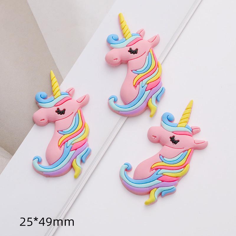 Cartoon Rainbow Unicorn PVC Hair Clip & Magnet DIY Accessory