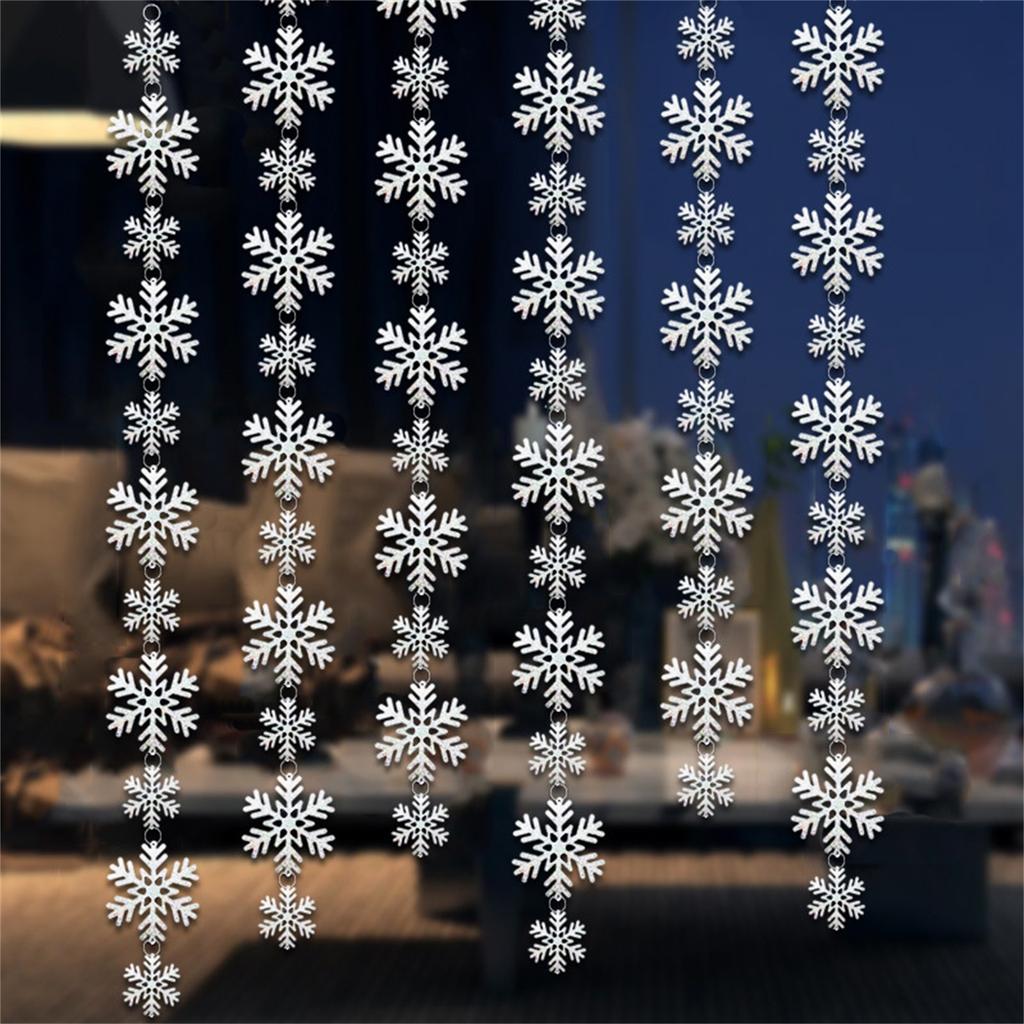 Snowflake Ornaments Christmas Banner Snowflake Garland Party Winter Festival Party Supplies  Party Decoration New Year Party Home Decorat