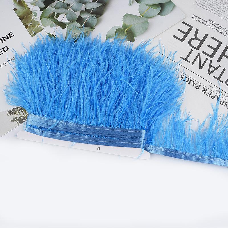 8-10Cm Ostrich Feather Wedding Dress Diy Performance Clothing Accessories Feather Tassel Including Webbing