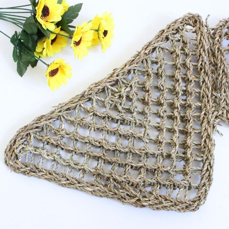 Triangle Reptile Hammock Climbing Mat Grass Pad Irregular Rope Ladder Pet Mat for Small Animals