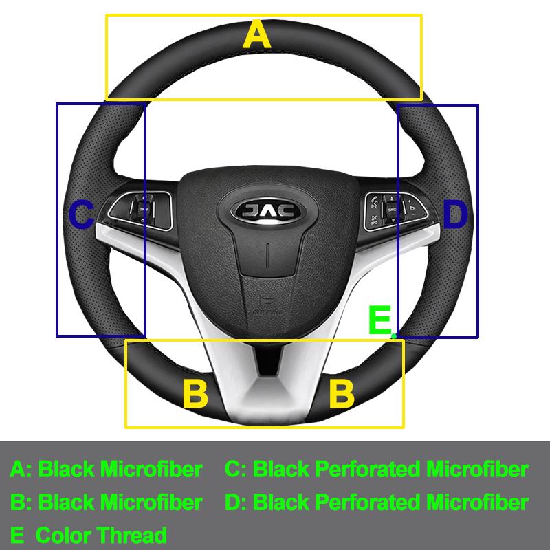 Ручная Шитье Накладка на Руль Автомобиля Для Jac Refine M2 M3 M4 M5 S5 T6 2013 - Оплетка Руля Защитная Обмотка