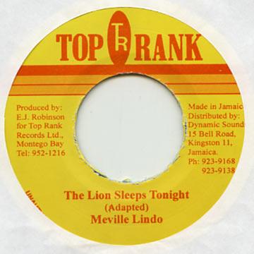 7-дюймовая пластинка NEVILLE LINDO - Lion Sleeps Tonight none Top Rank 1989 Ямайка Регги, Ска и Даб
