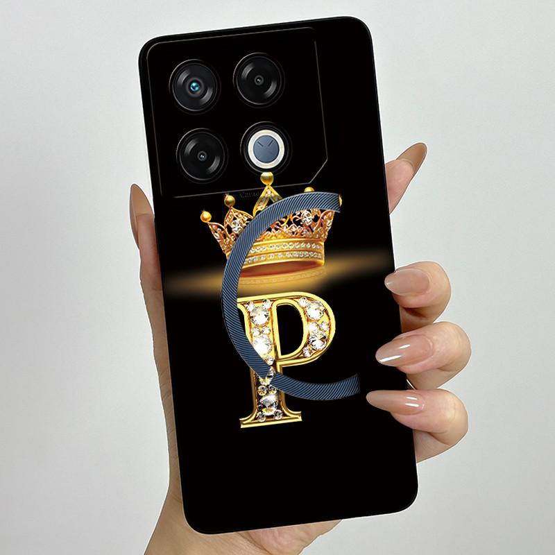 Для Infinix GT 20 Pro Чехол Роскошная Корона Буква Мягкий Силикон Задняя Крышка Для Infinix GT20 Pro GT20Pro Чехол Infinix X6871 Чехлы