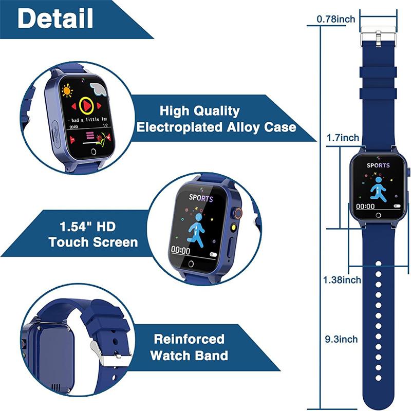 Детские умные часы, 24 игры-головоломки, часы с телефонным звонком, музыкальный плеер, шагомер, будильник, калькулятор, фонарик, подарок для мальчиков и девочек 4-12 лет