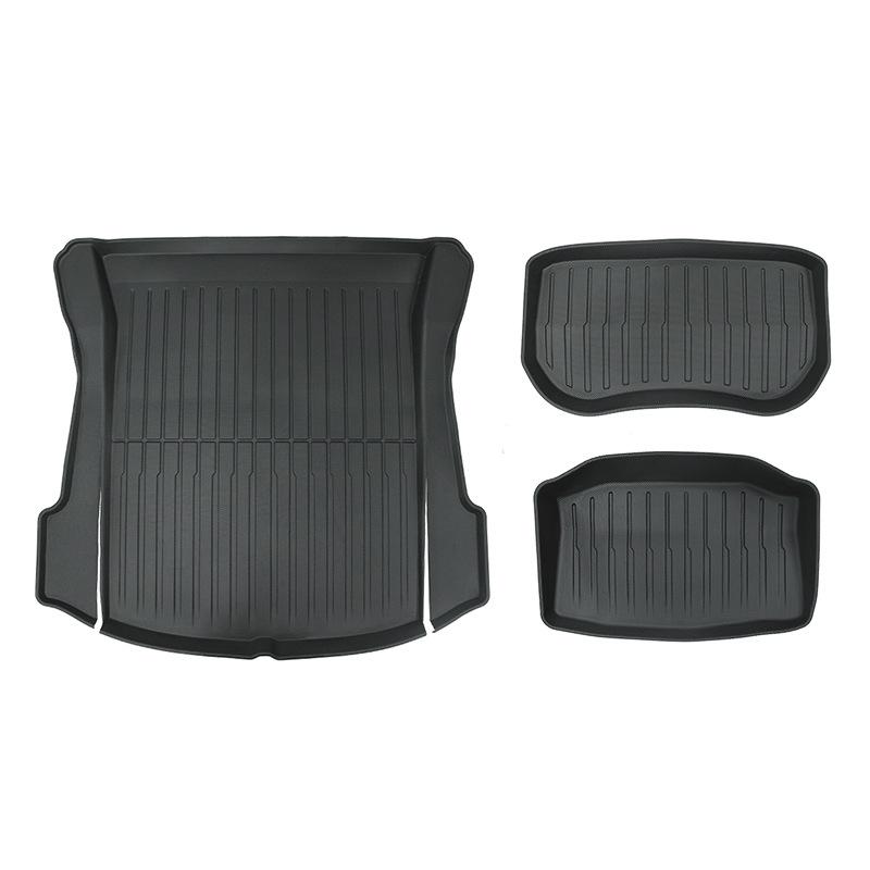 Tesla Model 3 Trunk & Frunk All-Weather Mat Set - Non-Slip, Wear-Resistant, Eco-Friendly.