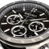 Seiko Мужские кварцевые часы с секундомером 1/5 секунды SBTR021 Черный кожаный ремешок