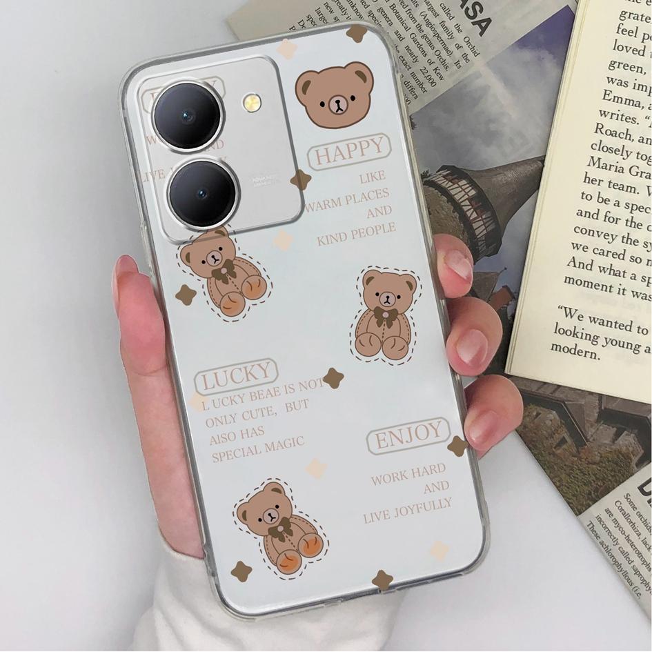 Чехол для Vivo Y02 Y10 Y11 Y12 Y20 Y21 Y30 Y33 Y35 Y36 Модный противоударный защитный прозрачный мягкий силиконовый чехол из ТПУ Love Heart для бампера Vivo