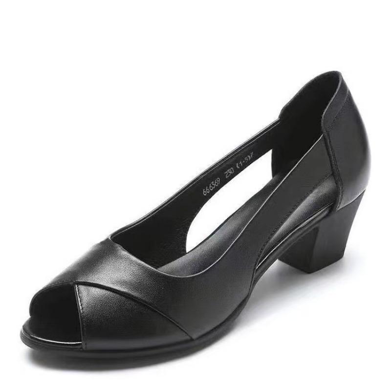 Мода 2025 Новая Женская Обувь Туфли с Открытым Носком Ажурные Босоножки на Высоком Каблуке Лодочки Платформа Женские Сандалии с Открытым Носком Лето