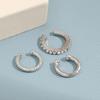 3 Pcs Women Ear Cuffs Rhinestone Smooth Polished C-shaped Non-pierced Anti-slip Stainless Lightweight Hip Hop Punk Lady Ear Clips Club Jewelry