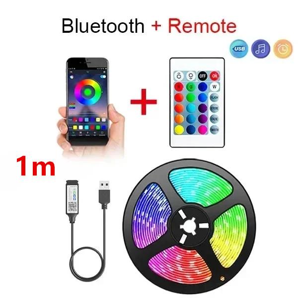 RGB Светодиодная лента для подсветки, USB 5V, LED 5050, Синхронизация с музыкой, Гибкая лента, Умный дом, Управление через приложение и пульт, Для комнаты, ТВ, DIY Декорация