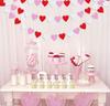 100pcs Glitter Pink Heart Cake Toppers Heart Cupcake Toppers Valentine's Day for Sweet Love Theme Wedding