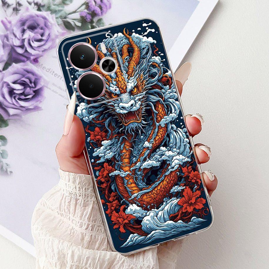 Чехол для Realme 14 5G Чехол-бампер Realme 14T RMX5078 RMX5075 Ударопрочный Силиконовый Мягкий ТПУ Цветочный Бампер Для Realme14 14 T Корпуса Телефона