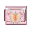 Y2K Zircon Bow Butterfly Heart Moon Pink Purple Blue Italian Charm Links Fit 9MM Stainless Steel Bracelet Women DIY Making Gifts
