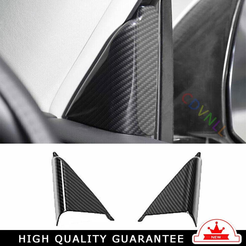 A Post Front Triangle Cover Trim 2* For Nissan Armada Y62 2017-2020 Carbon Fiber