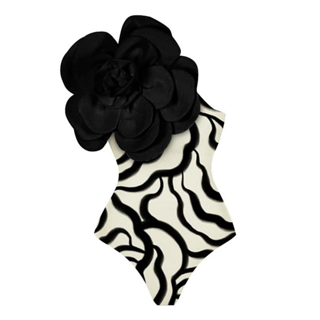 2024 сексуальное бикини с 3D цветком, однотонный цельный купальник, женские купальники, летние роскошные пляжные монокини для девочек, банный костюм