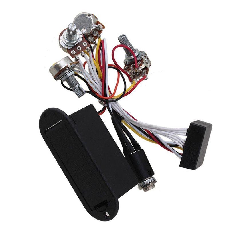 2-полосный активный эквалайзер/предусилитель для бас-гитары, звукосниматель, черный