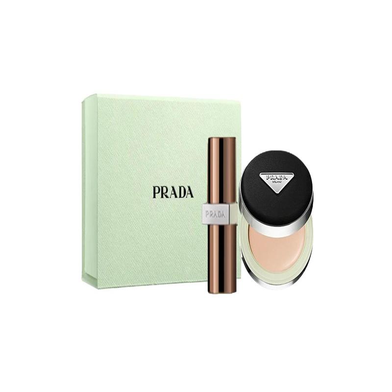 Prada Набор для макияжа Осветляющий тон кожи помада для губ с воздушной подушкой + нейлоновая кисть для air cushion Двухпредметный набор: Смягчающая воздушная подушка #LC5 + успокаивающий бальзам для губ #B101