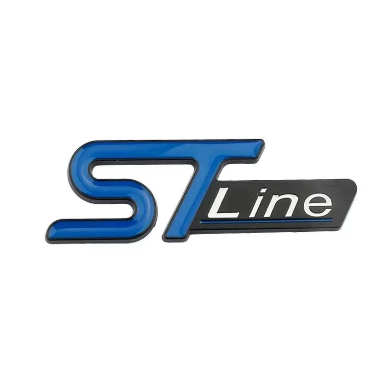 TQ012For FORD ST LINE Logo Front Grill Emblem Badge Car Rear Trunk Sticker Decals Focus Kuga Fiesta Mondeo ESCAPE Ecoboost