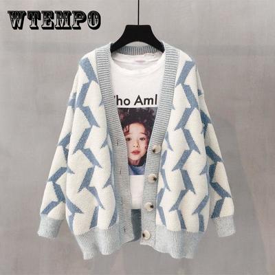 Универсальный осенне-зимний свитер, женская куртка, корейский свободный свитер, кардиган, топ, женский свитер, кардиган