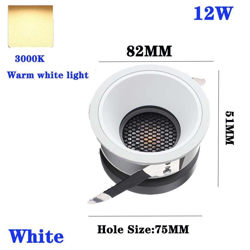 Современный светодиодный потолочный точечный светильник Downlight для внутреннего освещения, встраиваемый круглый точечный светильник для коммерческой гостиной, столовой, спальни, COB