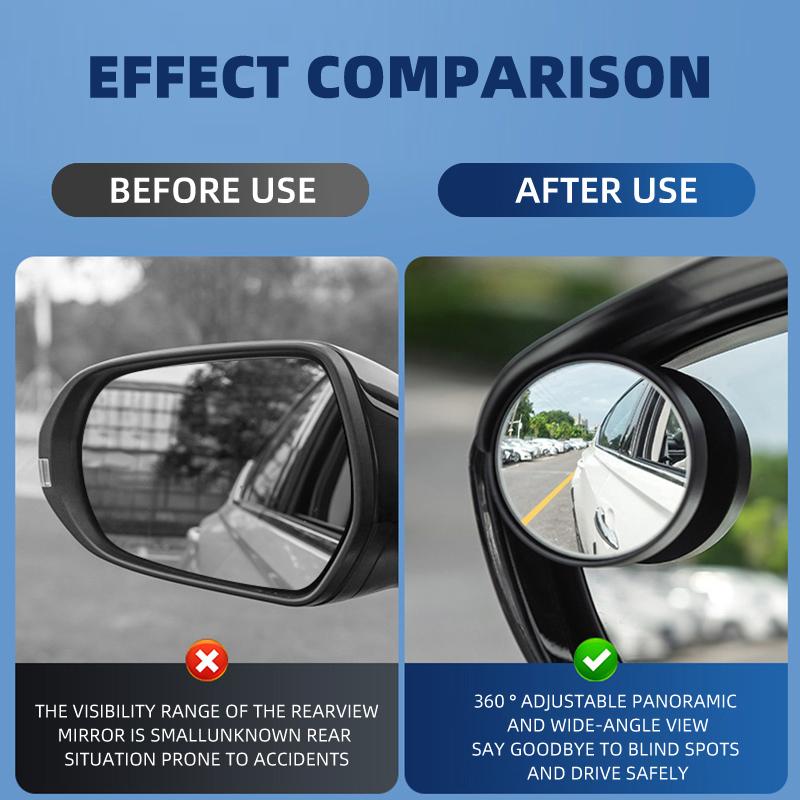 2in1 Car Rearview Mirror Rain Eyebrow Reversing Small Round Mirror for Cadillac Seville XT4 CT4 CT5 ATS SLR STS EXT CTS