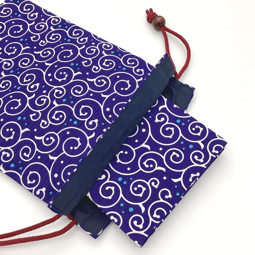 Kyosuke Goshuincho stamp approximately x 18 polka dot arabesque navy traditional Japanese large size Japanese-made (temple/shrine book)