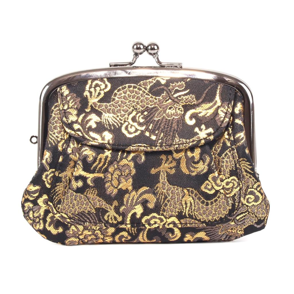 Pouch Japanese Pattern Brocade Wallet Coin Purse Made In Japan Pouch Parent-Child (Kinryu)
