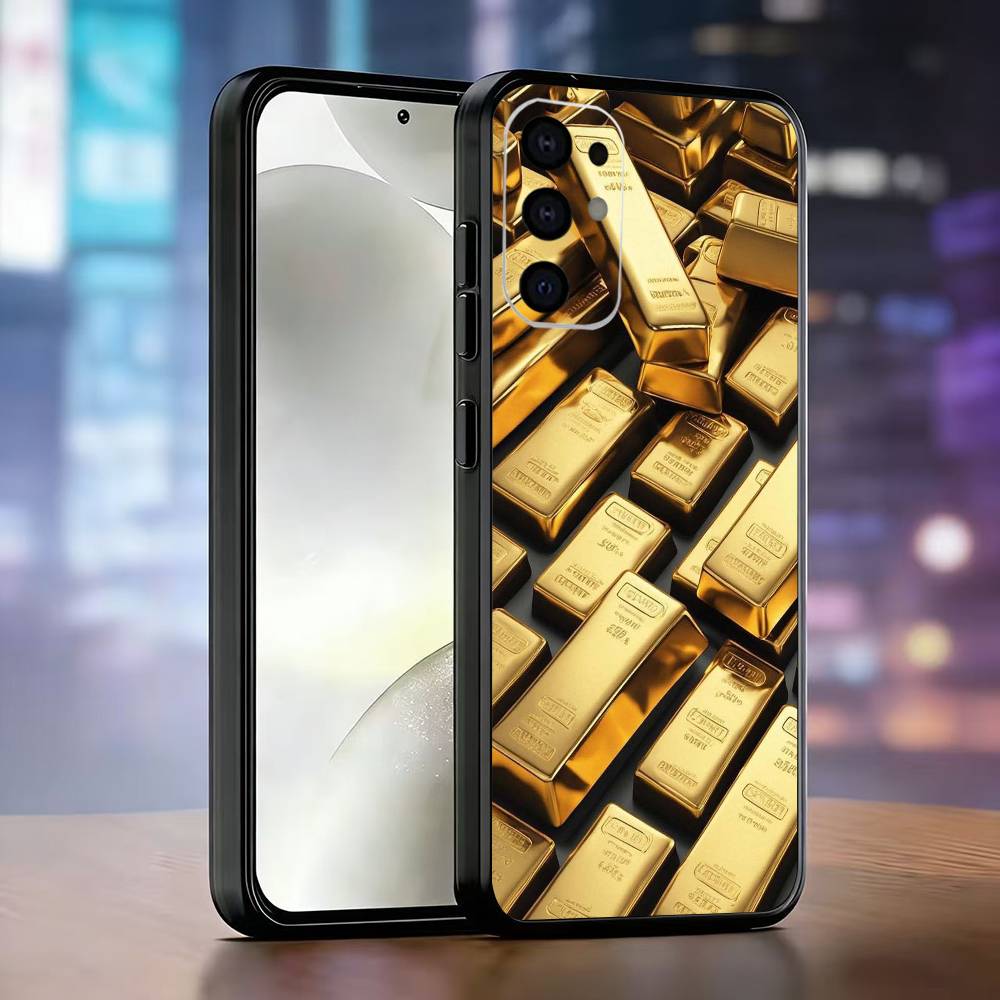 Чехол для телефона 'Деньги Золото Искусство' для Samsung S25, S24, S21, S22, S23, S30, Ultra, S20, Plus, Fe, Lite, Note, 10, Черный Чехол