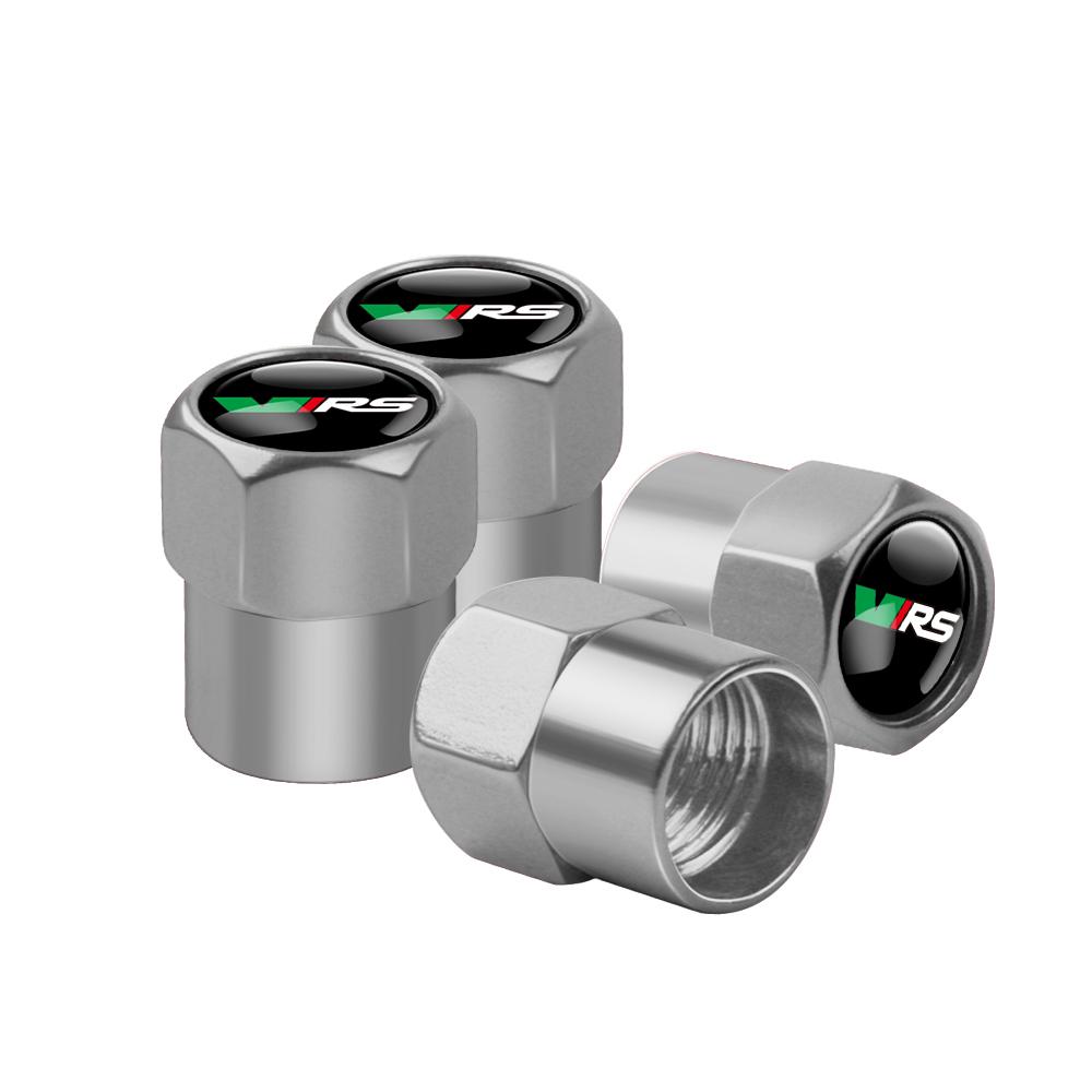 4Pcs Car Wheel Tire Metal Valve Cap Waterproof Stem Cover For Skoda Kodiaq Octavia Enyaq Kamiq Scala Rapid Superb Karoq Vision 3