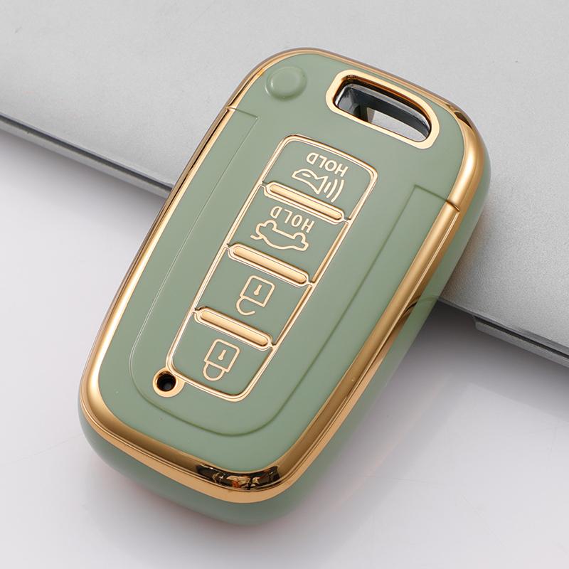 3/4Button TPU Car Key Fob Shell Cover for Hyundai Genesis Coupe Sonata Ix35 for KIA Forte Sportage K2 K5 Smart Key Case Keychain