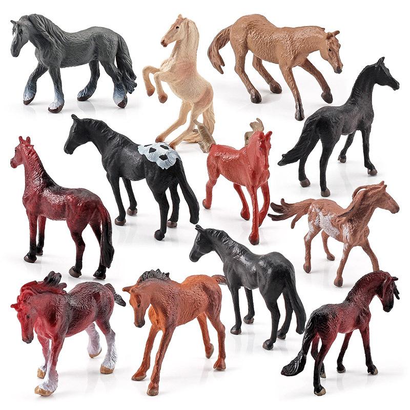 Simulation Animal Horse Model Series Mini Sharma Morgan Horse Hanover Horse Mini 12-Piece Animal Set