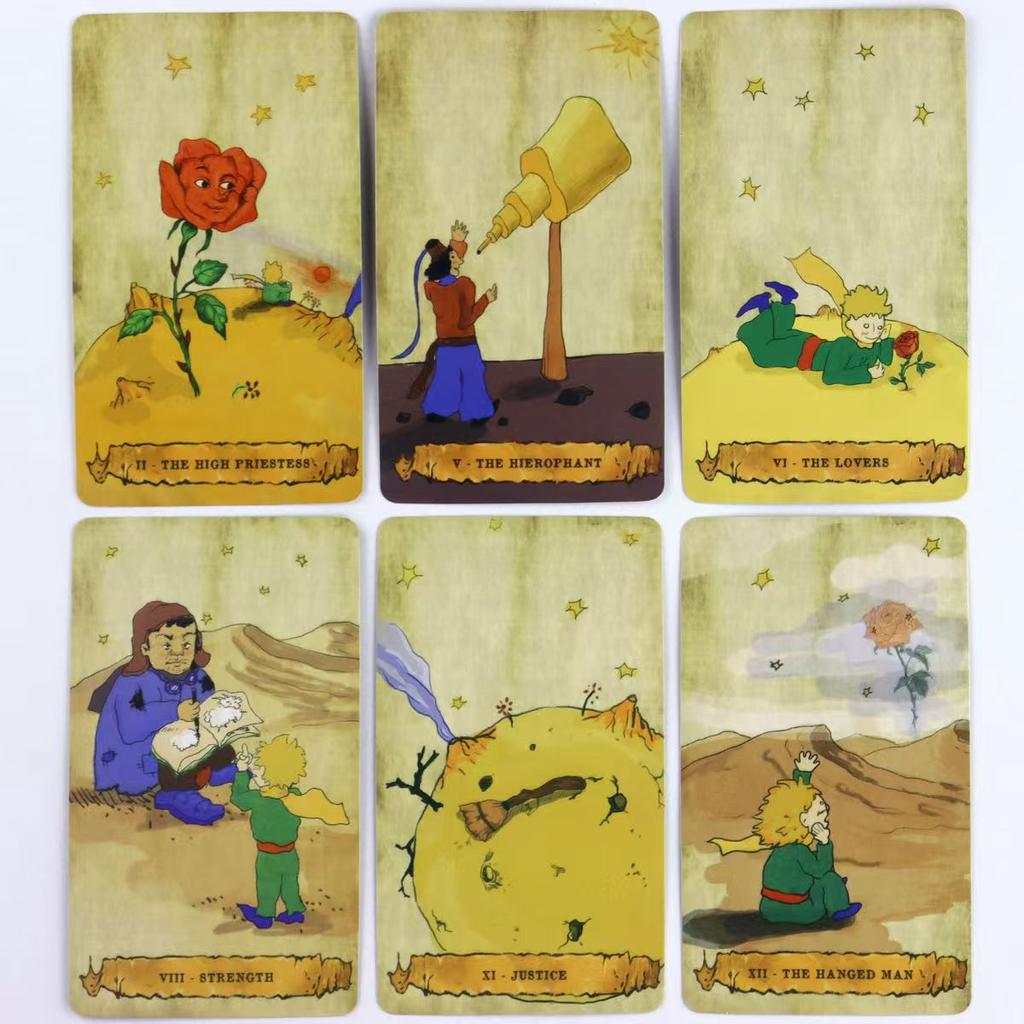 10,3*6 см Карты Таро Маленького Принца для начинающих 78 шт. Карты Портативный размер Дружественные милые иллюстрации для детей