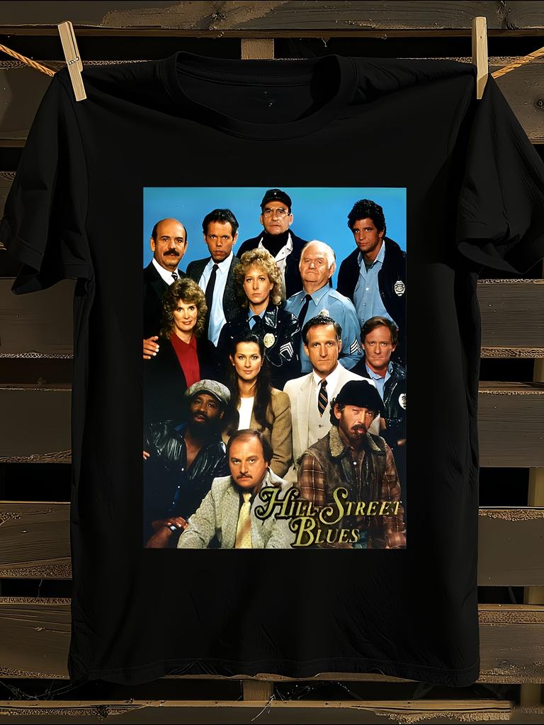 Hill Street Blues 80s TV Show Vintage Graphic T-Shirt Mens Tshirt Womens Tshirts with Letters Print Short Sleeves T-Shirt Casual Street Tee Shirt Top