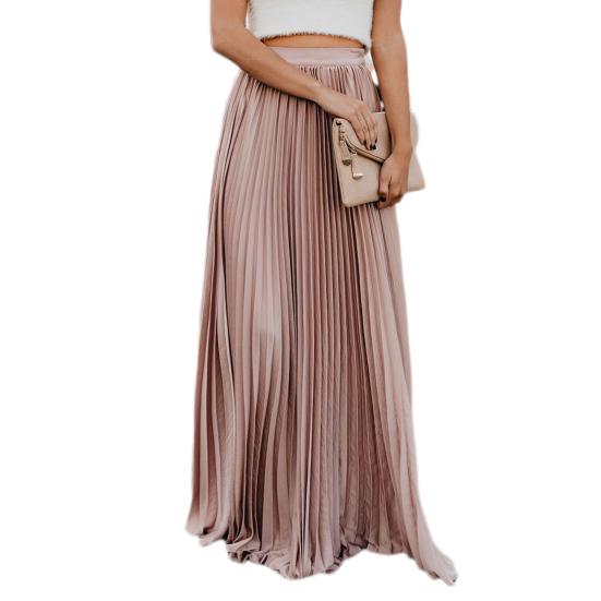 Skirt Women Solid Color Large Hem A-Line Long Skirt Work Leisure Skirt Streetwear