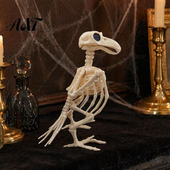 Vivid Scary Skeleton Decor Halloween Animal Skeleton, Realistic Fish Bird Spider Snake Cat Durable Model for Party, Haunted House, Graveyard