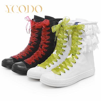 2023 Женские кроссовки, студенческие повседневные парусиновые ботинки с кружевом и внутренней молнией для девочек