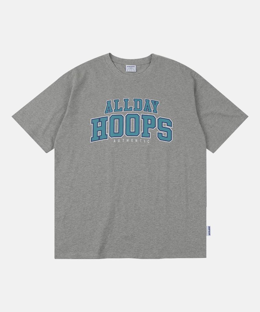 ALL DAY HOOPS Аутентичная футболка с коротким рукавом Меланжевый серый