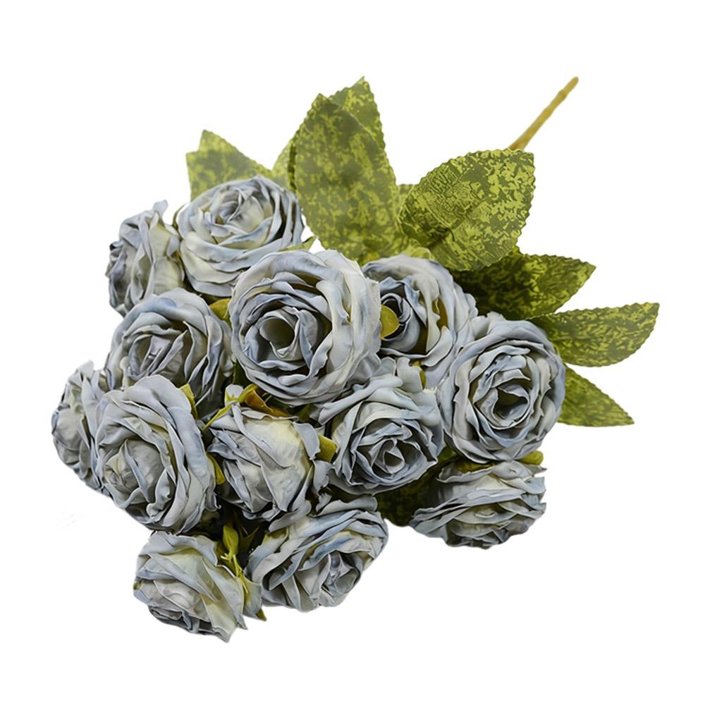 Silk Petals Rose Artificial Flowers 15 Heads Decorative Flower Party Supplies