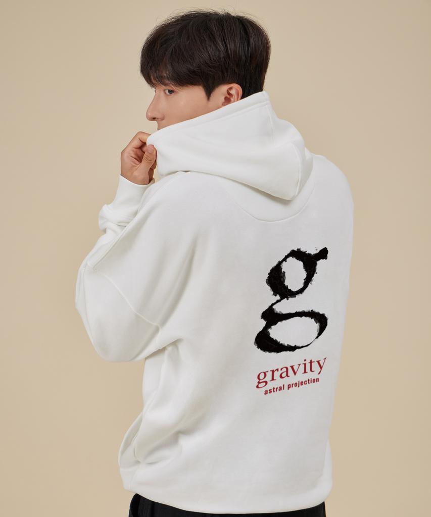 SIGNATURE Gravity Oversized Wide Shoulder Hoodie_White