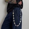 Salircon Goth Metal Round Keychain Waist Belts Chain for Men Punk Belt Chain Bag Pants Chain Jeans Hip Hop Street Jewelry Gifts