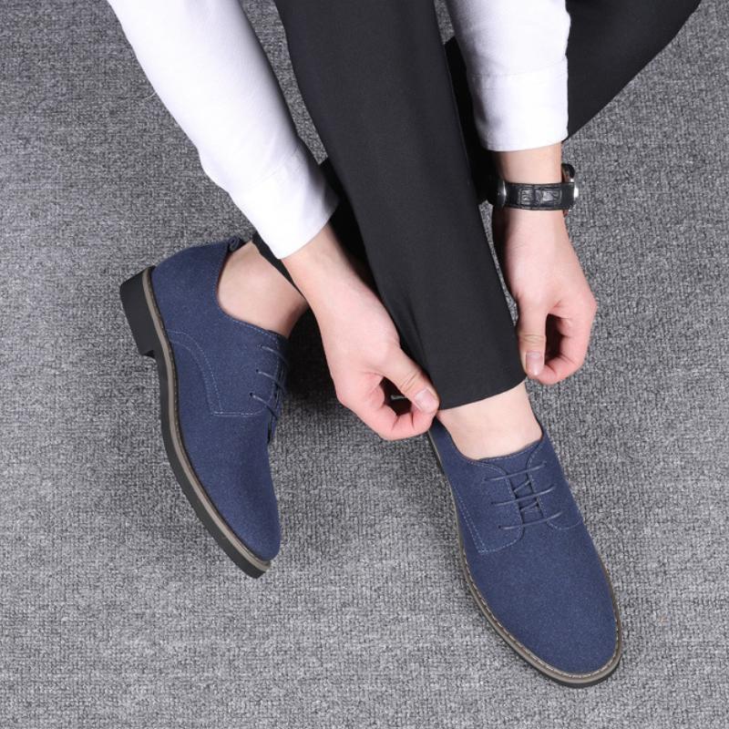 Men's Dress Shoes Plus Size Mens Oxford Shoes Suede Mens Casual Shoes Lace-ups Flats Comfortable Versatile Zapatos Para Hombres