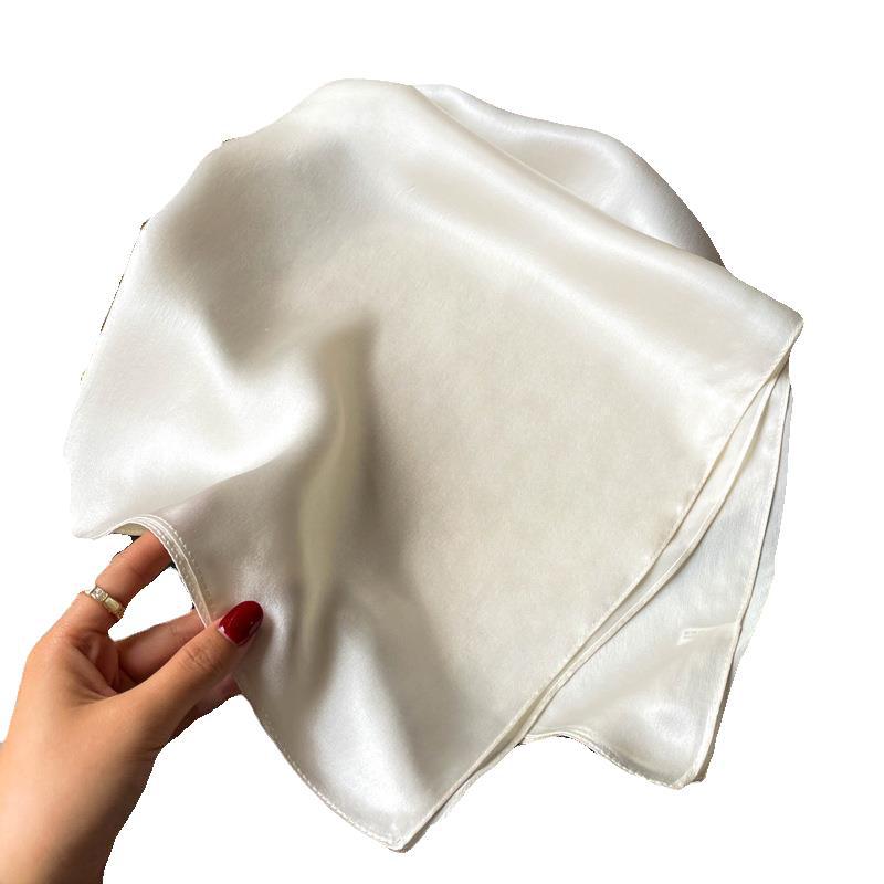 [Wholesale] Hangzhou silk silk scarf women's mulberry silk small square scarf spring, autumn and winter versatile milk white small scarf thin
